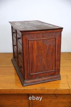 Antique Apothecary Cabinet watchmaker wood drawer brass knob Chest vintage