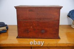 Antique Apothecary Cabinet watchmaker wood drawer brass knob Chest vintage
