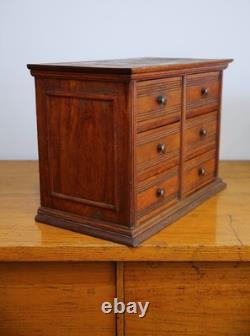 Antique Apothecary Cabinet watchmaker wood drawer brass knob Chest vintage