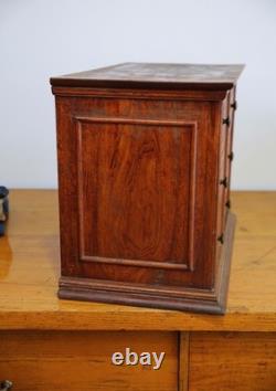 Antique Apothecary Cabinet watchmaker wood drawer brass knob Chest vintage