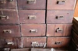 Antique Apothecary Cabinet wood Drawers Dovetail hardware lot for Parts Repair