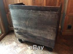Antique Apothecary Drawer Unit, Hardware Store Parts Cabinet With Casters