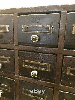 Antique Apothecary Hardware Store 30 Drawer Cabinet 25.5 by 27.5