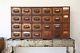 Antique Apothecary Hardware Store Wood Cabinet 24 Tin Drawers Sewing Needles Old