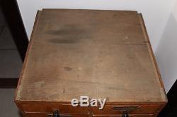 Antique Apothecary Recipe File Library Card Wooden Cabinet 20 Drawer Industrial
