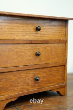 Antique Apothecary Spice Cabinet Vintage Wood Drawer countertop jewelry box