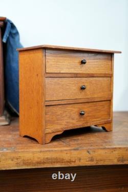 Antique Apothecary Spice Cabinet Vintage Wood Drawer countertop jewelry box
