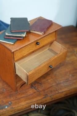 Antique Apothecary Spice Cabinet Vintage Wood Drawer countertop jewelry box