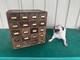 Antique Apothecary Wood Cabinet Bin Nuts, Bolts, Screws 20 Drawers 17x12x17