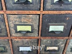 Antique Apothecary Wood Cabinet Bin Nuts, Bolts, Screws 20 Drawers 17x12x17