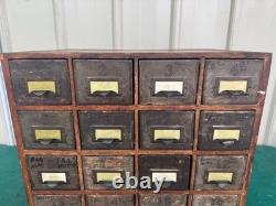 Antique Apothecary Wood Cabinet Bin Nuts, Bolts, Screws 20 Drawers 17x12x17