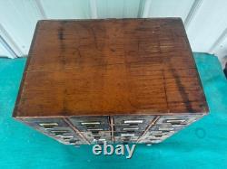 Antique Apothecary Wood Cabinet Bin Nuts, Bolts, Screws 20 Drawers 17x12x17