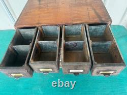 Antique Apothecary Wood Cabinet Bin Nuts, Bolts, Screws 20 Drawers 17x12x17