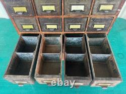 Antique Apothecary Wood Cabinet Bin Nuts, Bolts, Screws 20 Drawers 17x12x17