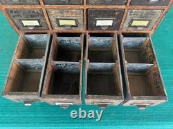 Antique Apothecary Wood Cabinet Bin Nuts, Bolts, Screws 20 Drawers 17x12x17