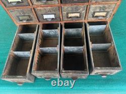 Antique Apothecary Wood Cabinet Bin Nuts, Bolts, Screws 20 Drawers 17x12x17