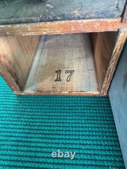 Antique Apothecary Wood Cabinet Bin Nuts, Bolts, Screws 20 Drawers 17x12x17