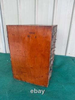 Antique Apothecary Wood Cabinet Bin Nuts, Bolts, Screws 20 Drawers 17x12x17