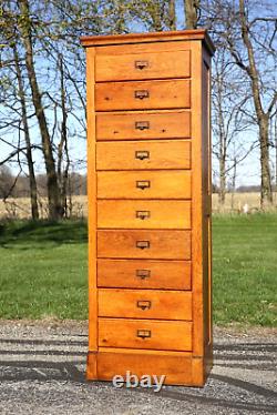 Antique Apothecary cabinet wood map document file box industrial brass pulls