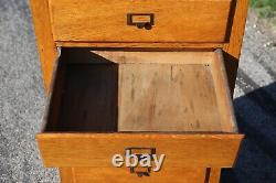 Antique Apothecary cabinet wood map document file box industrial brass pulls