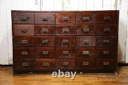 Antique Apothecary drawer cabinet counter Wood card catalog storage file box