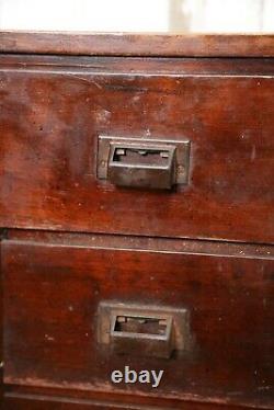 Antique Apothecary drawer cabinet counter Wood card catalog storage file box