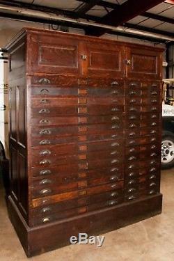 Antique Architect Oak Cabinet