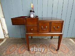 Antique Art Deco 1920's Unusual Mahogany Drink Cocktail Cabinet Table Cellarette