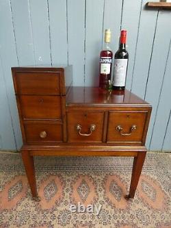 Antique Art Deco 1920's Unusual Mahogany Drink Cocktail Cabinet Table Cellarette