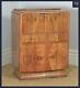 Antique Art Deco Figured Walnut Cocktail Bow Front Cabinet By F. H. Marshall