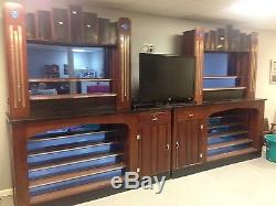 Antique Art Deco Mahogany Back Bar Louisville Hasenour Restaurant UK Blue Glass