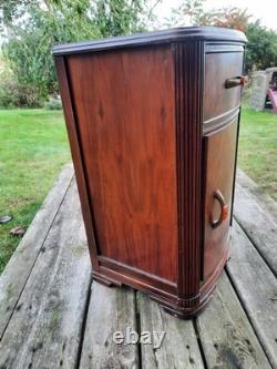 Antique Art Deco Small Wood Cabinet or Nightstand 1930s
