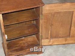 Antique Art Nouveau CUPBOARD Wall Cabinet OAK brass Storage Arts and Crafts old