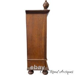 Antique Art Nouveau tiger oak quarter sawn wall cabinet 1890 bronze plaque nice