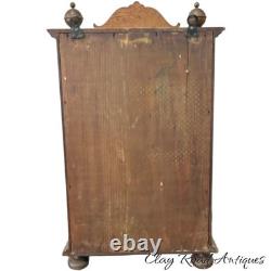 Antique Art Nouveau tiger oak quarter sawn wall cabinet 1890 bronze plaque nice