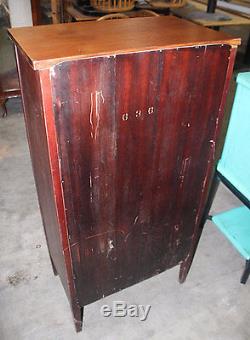 Antique Arts & Crafts/Mission Mahogany Music Sheet Storage Cabinet withGlass Door