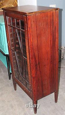 Antique Arts & Crafts/Mission Mahogany Music Sheet Storage Cabinet withGlass Door