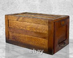 Antique Arts & Crafts Oak Single Library File Cabinet