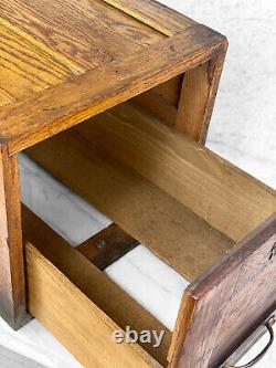 Antique Arts & Crafts Oak Single Library File Cabinet