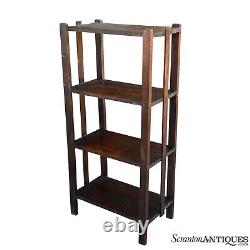 Antique Arts & Crafts Quartersawn Oak Etagere Bookshelf