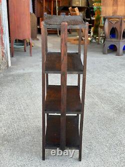 Antique Arts & Crafts Quartersawn Oak Etagere Bookshelf