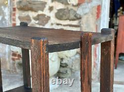 Antique Arts & Crafts Quartersawn Oak Etagere Bookshelf