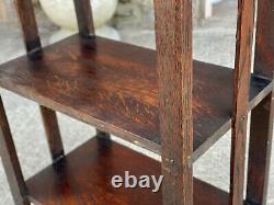 Antique Arts & Crafts Quartersawn Oak Etagere Bookshelf