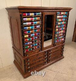 Antique Ash Belding's Silk Spool Cabinet