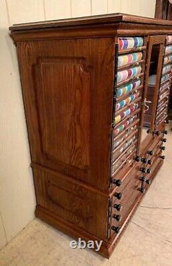 Antique Ash Belding's Silk Spool Cabinet