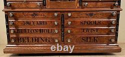 Antique Ash Belding's Silk Spool Cabinet