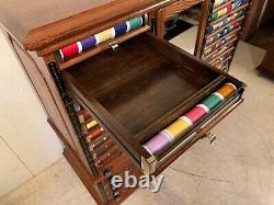 Antique Ash Belding's Silk Spool Cabinet