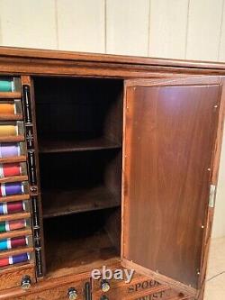 Antique Ash Belding's Silk Spool Cabinet