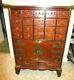 Antique Asian Apothecary Pagoda Cabinet Herbal Medicine Chest Of Drawers