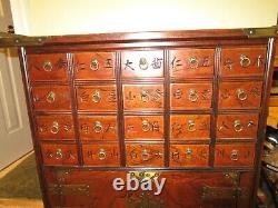 Antique Asian Apothecary Pagoda Cabinet Herbal Medicine Chest of Drawers